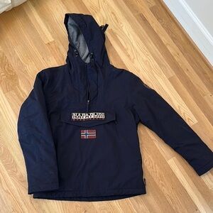 Napapijri Blue Raincoat Classic Outdoor Design